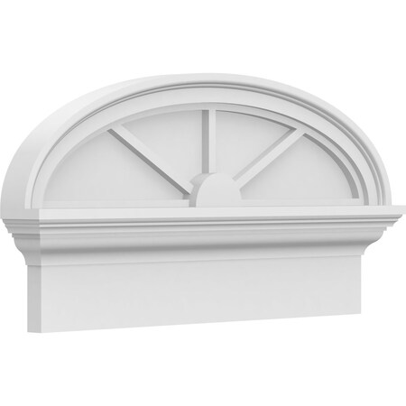 Ekena Millwork Elliptical 3 Spoke Architectural Grade PVC Combination Pediment, 24"W x 12-7/8"H x 2-3/4"P PEDPC024X130ELL03